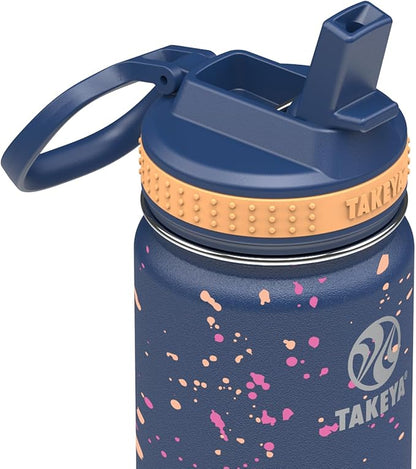 Takeya 22 oz Actives Stainless Steel Water Bottle with Straw Lid – Leakproof, Double-Wall Insulated, Keeps Drinks Cold 24 hrs/Hot 12 hrs, BPA-Free, Powder-Coated, Gym & Travel, Cool Ray