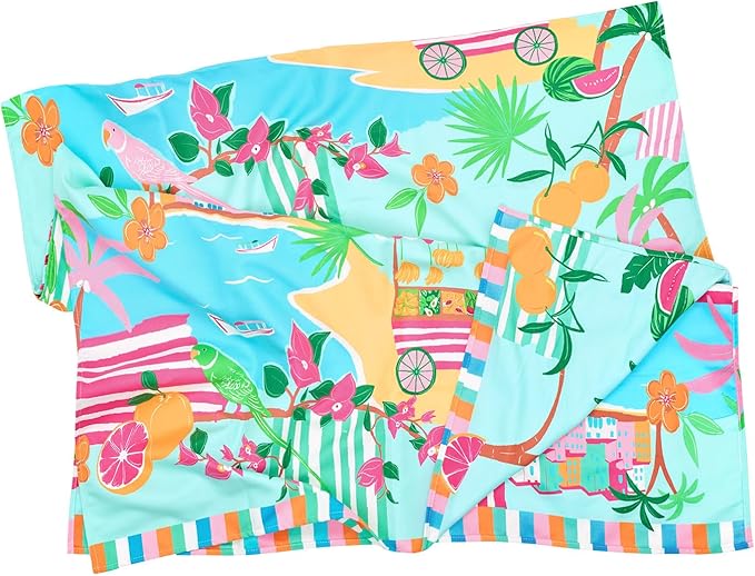 Dock & Bay Beach Towel - Quick Dry, Sand Free - Compact, Lightweight - 100% Recycled - Includes Bag - Sweet Escape - Extra Large (200x90cm, 78x35)