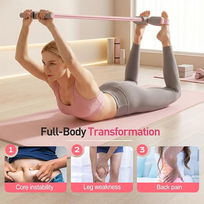 Pedal Resistance Band with Handles, 2026 Upgrade Multifunction Elastic Yoga Resistance Band, 6-Tube Pedal Resistance Band with Handle for Full Body Workout, Yoga, Stretching, Waist, Arm, Leg