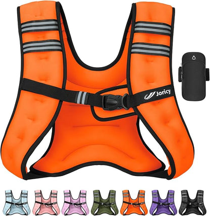 Weighted Vest Woman 5lb/8lb/10lb/12lb/15lb/20lb/25lb/30lb Weight Vest for Women Men, Rucking Vests with Reflective Stripe for Running Workout Walking Strength Training Weight Loss Fitness Weightlifting