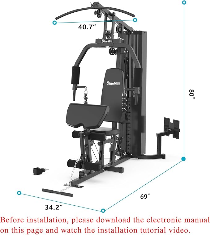 Home Gym SCM-1148L 148LB Multifunctional Full Body Home Gym Equipment for Home Workout Equipment Exercise Equipment Fitness Equipment SincMill