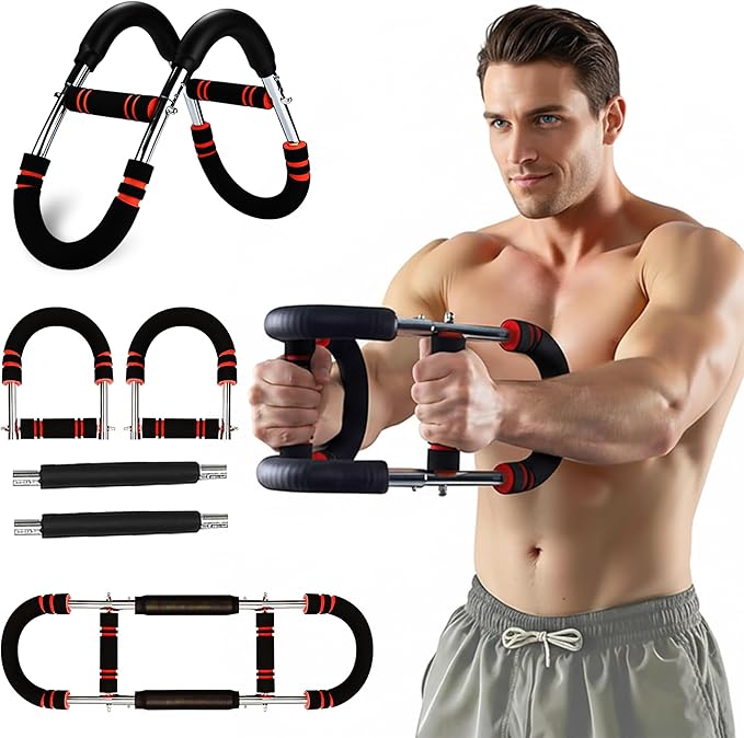 Twister Arm Trainer, Adjustable Resistance (20–130 lbs) Chest & Arm Trainer for Men & Women, Gorilla Bar Chest & Upper Body Workout Equipment, Ergonomic Home Workout Equipment with Anti-Slip Handles