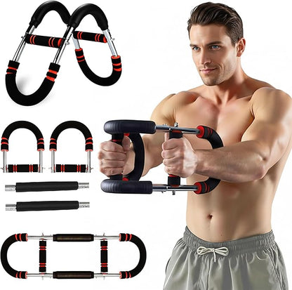 Twister Arm Trainer, Adjustable Resistance (20–130 lbs) Chest & Arm Trainer for Men & Women, Gorilla Bar Chest & Upper Body Workout Equipment, Ergonomic Home Workout Equipment with Anti-Slip Handles