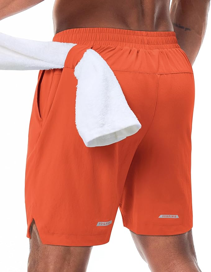 Running Shorts for Men 7 inch Inseam 2 in 1 Quick Dry Athletic Gym Workout Tennis Shorts with Phone Pockets