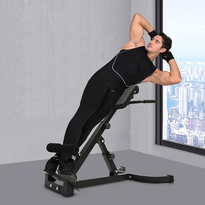SculptTrainer Roman Chair, Hyperextension Bench for Strength Training, Adjustable Back Extension Machine, Ab Bench & Foldable Sit-Up Bench for Athletes, Core Work & Home Gym Workouts