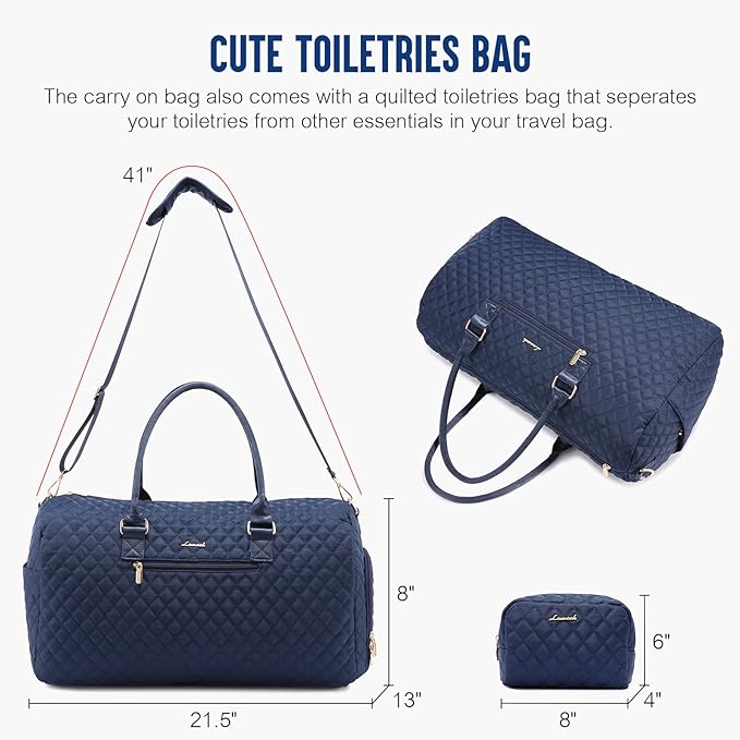 LOVEVOOK Travel Duffle Bag, Weekender Bag for Women with Toiletry Bag, Carry on Overnight Bag with Shoe Compartment, Gym Duffel Bag with Wet Pocket, Mommy Hospital Bags for Labor and Delivery