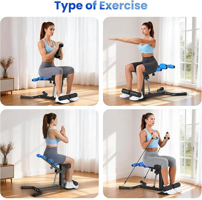 RELIFE REBUILD YOUR LIFE Deep Squat Machine, Adjustable Height Glute Trainer for Women, Core & Leg Workout Equipment for Home Gym, Butt & Thigh Toner