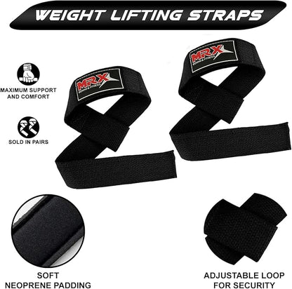 MRX Weight Lifting Bar Strap for Gym Workout Training Bodybuilding Deadlift Padded Straps Men/Women