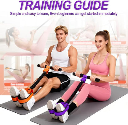 2026 Upgrade Pedal Resistance Bands with Handle - Multifunction Foot Pedal Resistance Band with Training Poster - Fashion Puller Exercise Equipment for Abdomen, Waist, Arm, Core, Leg
