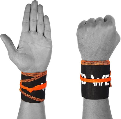 Wrist Wraps for Powerlifting, Strength Training, Bodybuilding, Cross Training, Olympic Weightlifting, Yoga Support - One Size Fits All