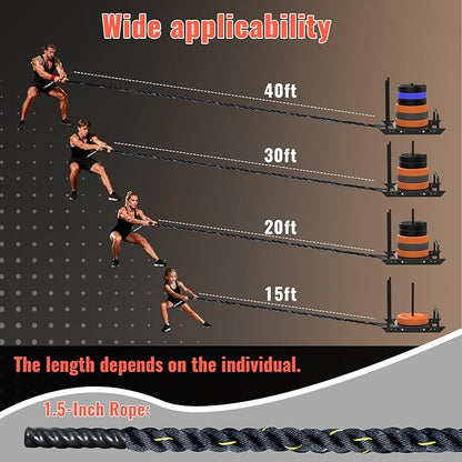 Weight Sled Rope Workout Sled Pulling Rope, Sled Push Gym Equipment Rope for Weight Sleds for Training, Tire Pulling Workout Fitness Resistance, Football Exercise Equipment 15FT/20FT/30FT/40FT