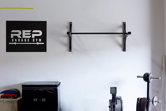 Wall Mounted Pullup Bar for Home or Garage Gyms, Straight Bar or Multi-Grip Arch - Ideal for kipping pull-ups, cross-training, and gymnastics ring stations