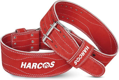 Harcos USPA/IPL Competition Approved 8mm Leather Weightlifting Belt for Men and Women - Heavy Duty Gym Belt for Lifting, Squats, Deadlifts, Powerlifting, Back Support IPF for Fitness Workout