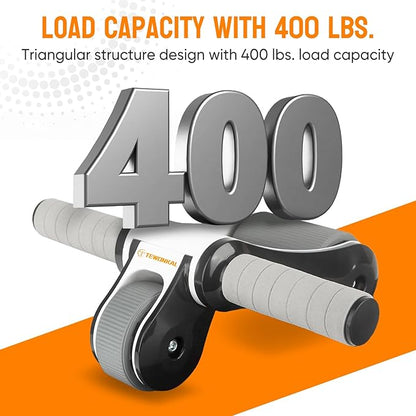 Portable Ab Roller Wheel with Knee Pad & Storage Bag, Foldable Design Quiet Wheels with Smooth Bearings, At Home Gym Travel for Strength Training
