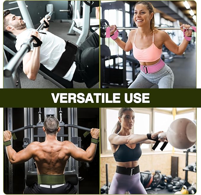 Weight Lifting Belt and Lifting Straps: Weightlifting Gym Belt for Men Women Deadlift Squats Belt for Bodybuilding Workout