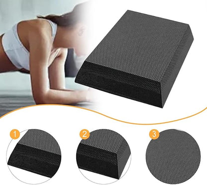 Exercise Balance Pad Foam Mat TPE Anti Slip Soft Balance Cushion for Stability Home Gym Stretching Indoor Meditation 11.81 x 7.09 x 2.36 Inch- black