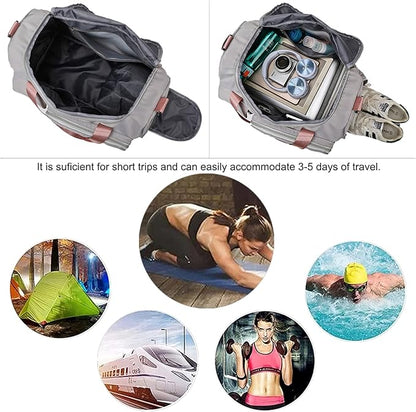 Travel Bag, Large Capacity Folding Travel Bag, Sports Gym Bag with Wet Pocket & Shoes Compartment, Foldable Travel Duffel Bag, Weekender Overnight Bag for Women and Man