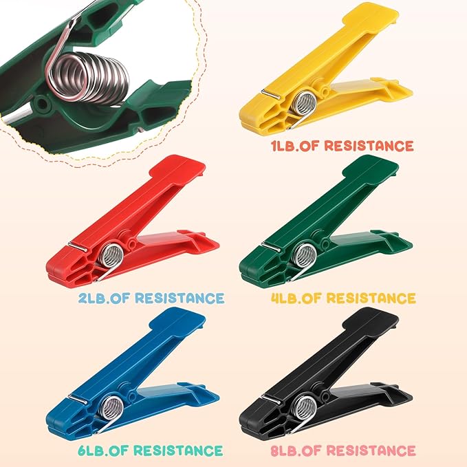 LEIFIDE Graded Pinch Pin Exerciser Finger Thumb Exerciser Finger Strengthener Pinch Clips for Conditioning Grip Strength Trainer, Assorted Colors