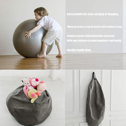 Yoga Ball Cover - Pilates Exercise Yoga Ball Cover, Anti Scratch Exercise Ball Cover with Handle for 55/65/75cm Birthing Ball, Stability Ball, Balance Ball (Without Ball)