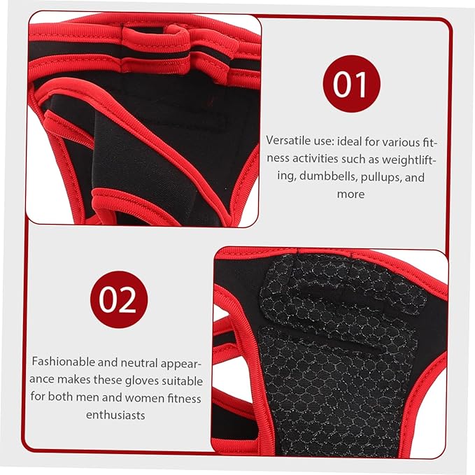 BESPORTBLE 1pair - Half Finger Weightlifting Gloves Wrist Support for Fitness Training and Comfortable Workout Gloves for Weightlifting Dumbbells Pull-ups and More
