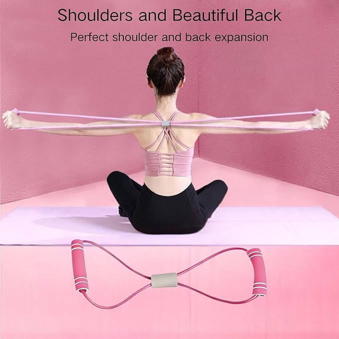 21Fitness Resistance Bands-6 Tube Pedal Ankle Puller with 8 Shape Resistance Band,Multifunction Tension Rope, for Strength Training, Tummy, Waist, Arm, Leg Slimming, Home Gym Exercise Equipment
