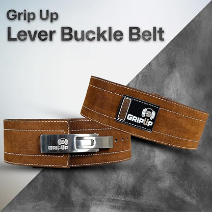 Powerlifting Belt for Weightlifting Lever Buckle Leather Gym Belt 10mm Thick 4-Inch Lumbar Back Support for Men & Women Ideal for Bodybuilding Deadlifts and Strength Training GP-005