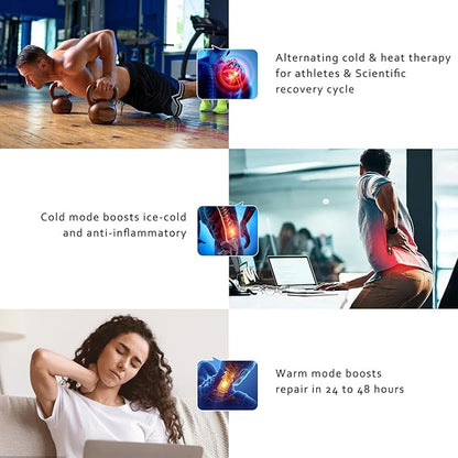 ideayard Stainless Steel Massage Roller Double Ball - Ice Therapy Muscle Pain Relief, Sore Muscles, and Tension Relief Cold & Hot Therapy Back, Shoulder, Leg, Calf Muscle Fascia Release Tool