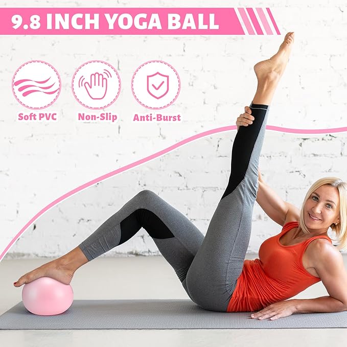 Pilates Ring Circle Set 18 Pcs Exercise Equipment Accessories for Women Workouts Pilates Ball Stretching Strap Magic Circle Yoga Ring Gym Back Bag Resistance Band Anti Slip Socks