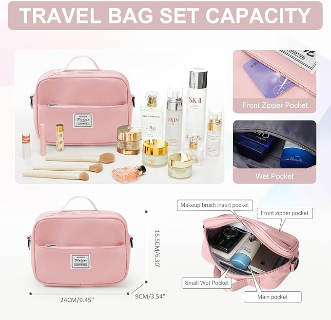 Gym Bag for Women with Shoes Compartment,Small Duffel Bag Sport bag with Toiletry Bag Overnight Travel Tote Bags Weekender Carry on Bags Personal Item Bag for Airlines Pink