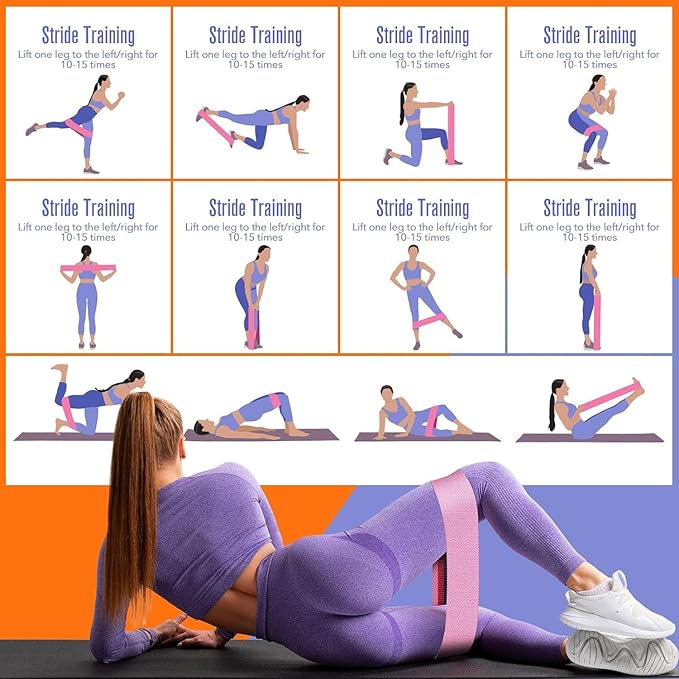 Thick Fabric Booty Bands – Resistance Loop Bands for Glutes & Legs, Home Gym, Pilates & Yoga – JIN BD
