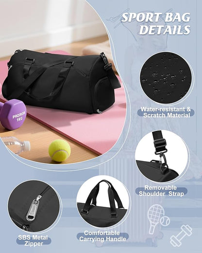 Gym Bag Womens,Travel Duffel Carry on Bag Sport Tote Bag Weekend Overnight Bag