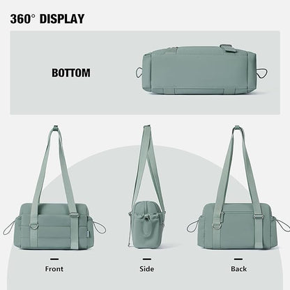 ROULENS Small Gym Bag for Women 2 Set Mini Gym Duffle Bag with Wet Compartment and Coin Wallet, Gym Tote Bag for Workout/Sport/Travel