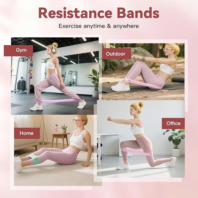 Resistance Bands Set, 3 Levels Non-Slip Workout Bands for Glutes & Legs, Durable Wide Elastic Fitness Bands for Women Men, Home Gym, Yoga