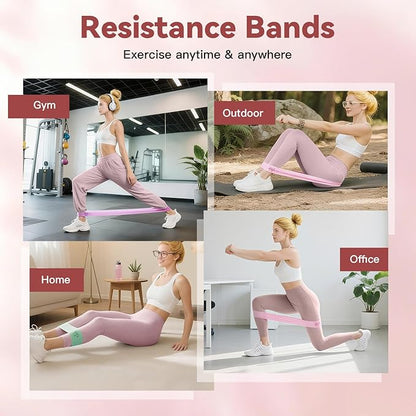 Resistance Bands Set, 3 Levels Non-Slip Workout Bands for Glutes & Legs, Durable Wide Elastic Fitness Bands for Women Men, Home Gym, Yoga