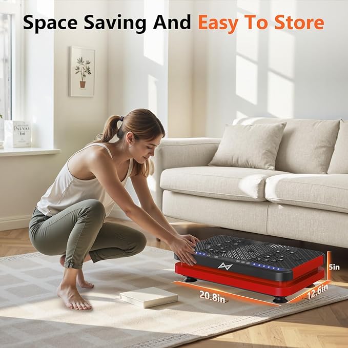AXV Vibration Plate Fitness Platform Exercise Machine Vibrating Shaking Full Body Shaker Workout Vibrate Stand Shake Board Sport Gym for Weight Loss Fat Burner for Women Men