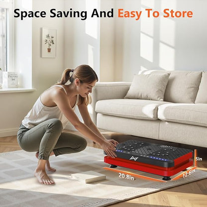 AXV Vibration Plate Fitness Platform Exercise Machine Vibrating Shaking Full Body Shaker Workout Vibrate Stand Shake Board Sport Gym for Weight Loss Fat Burner for Women Men
