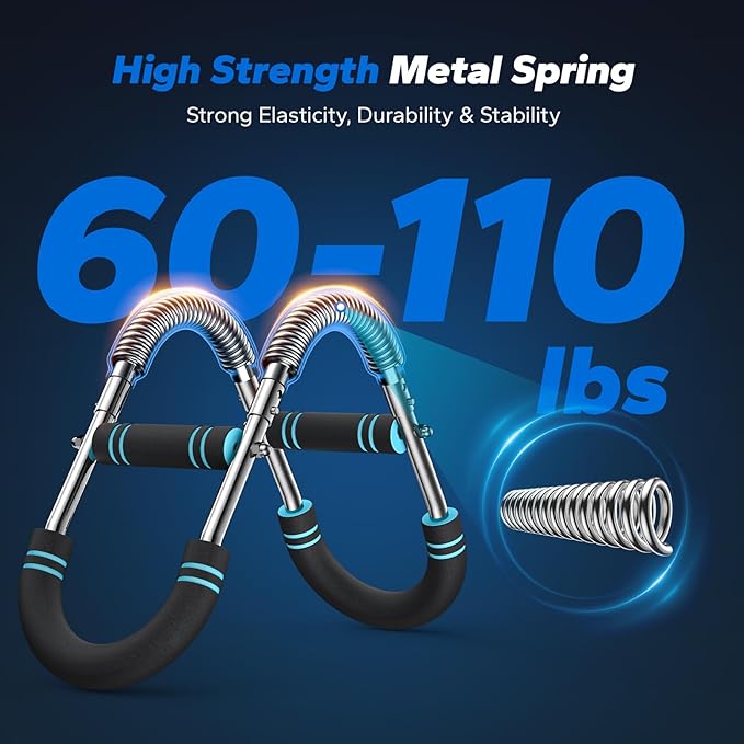 Merach Twister Arm Trainer, Adjustable Power Twister Bar, Chest Workout Equipment for Men, Portable Upper Body Workout Machine, Detachable Spring Resistance Home Fitness Equipment