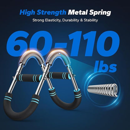 Merach Twister Arm Trainer, Adjustable Power Twister Bar, Chest Workout Equipment for Men, Portable Upper Body Workout Machine, Detachable Spring Resistance Home Fitness Equipment