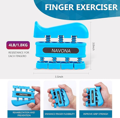 13 PCS Grip Strength Trainer Kit, Hand Gripper Strengthener, Forearm Strengthener, Finger Strengthener, Finger Exerciser, Stress Relief Ball, Forearm Workout Ring for Muscle Building and Injury Recover