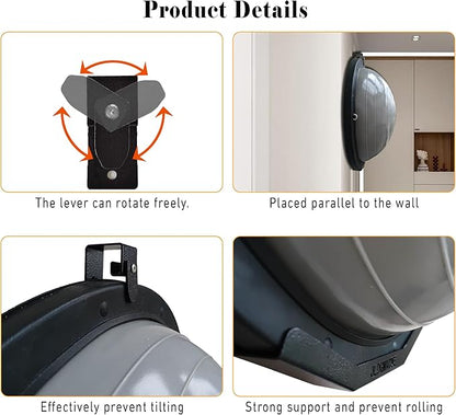 Exercise Ball Holder Wall Mount, Yoga Ball Holder Rack for Half Balance Trainer, Space-Saving Ball Storage Bracket for Home Gym