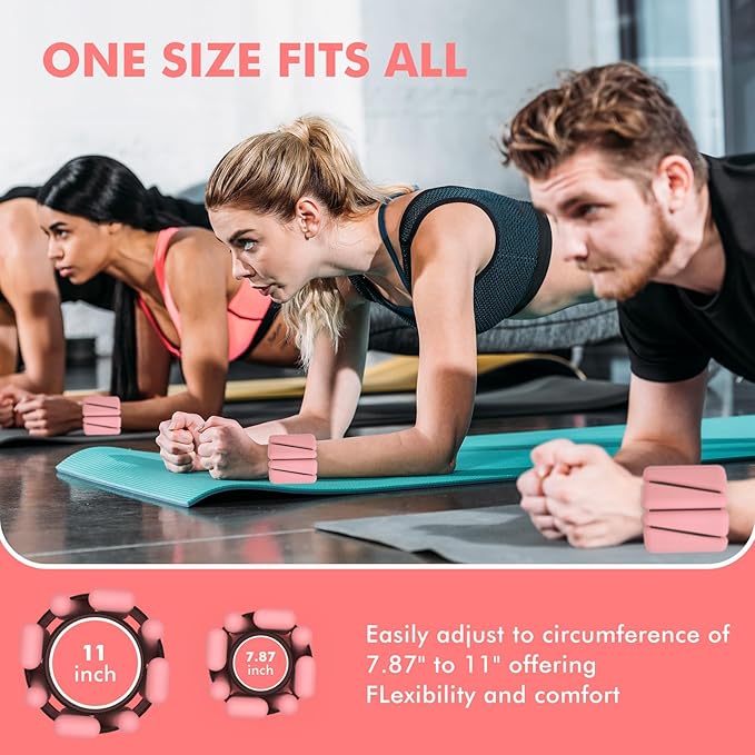 Wrist Weights, Ankle Weights for Women Men, Adjustable Wrist Weighted Bracelet for Home Gym Workout, Running, Yoga, Exercise, Strength Training
