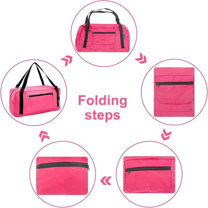 HOLYLUCK Foldable Travel Duffel Bag For Women & Men Luggage Great for Gym - pink