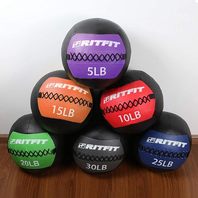 RitFit Soft Medicine Ball/Wall Ball for Strength and Conditioning Workouts, Core Training