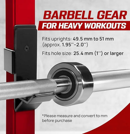 Yes4All Power Rack J-Hooks & Attachments – Heavy Duty Barbell Holders Compatible with 2x2 & 3x3 Power Racks for Home Gym