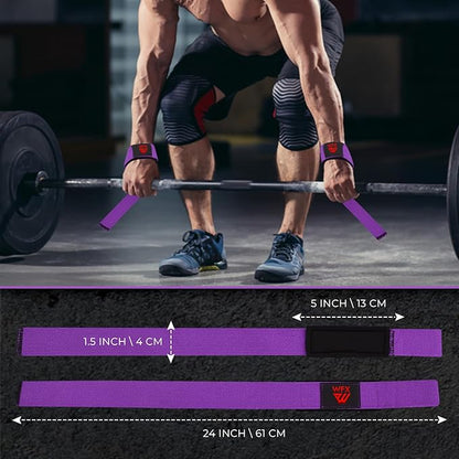 Weight Lifting Straps Wrist Support Padded Neoprene Gym Cross Training Hand Bar Weightlifting Straps Fitness Bodybuilding Power Exercise Grips Deadlift Men Women