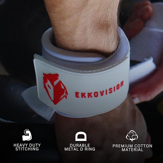 Ekkovision Weight Lifting Straps With Cuffed D Ring, Wrist Support for Men, Heavy Duty Thick Comfortable Lifting Straps, Secure Fit, Enhanced Grip, Straps for Weightlifting & Gym Training, Black