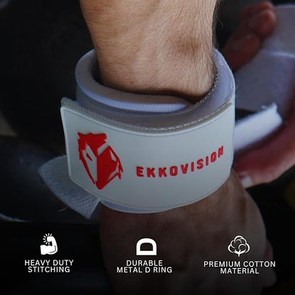 Ekkovision Weight Lifting Straps With Cuffed D Ring, Wrist Support for Men, Heavy Duty Thick Comfortable Lifting Straps, Secure Fit, Enhanced Grip, Straps for Weightlifting & Gym Training, Black