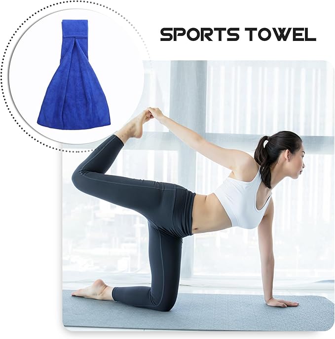 Portable Gym Towel for Women Men Sweat-Absorbing Fitness Towel Quick-Dry for Yoga Royal Blue