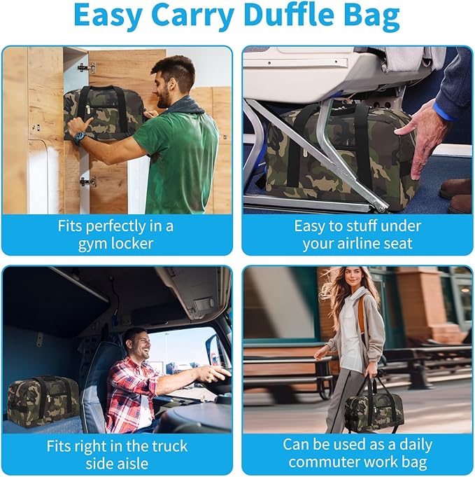 Small Gym Bag 14 inch lightweight Carry On Mini Duffel Bag for Travel Sport - Camo