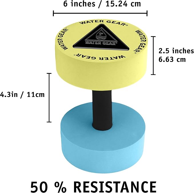 Water Gear Resistance Bells - Water Fitness and Pool Exercise - Intense Workout Without Added Stress - Easy on Joints